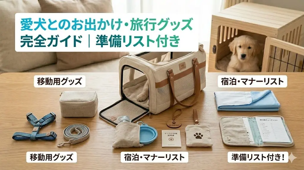 愛犬とのお出かけ・旅行グッズ完全ガイド | 移動手段別グッズ・キャリー選び・準備リスト付き