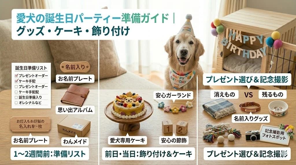 愛犬の誕生日パーティー準備ガイド|グッズ・ケーキ・飾り付け