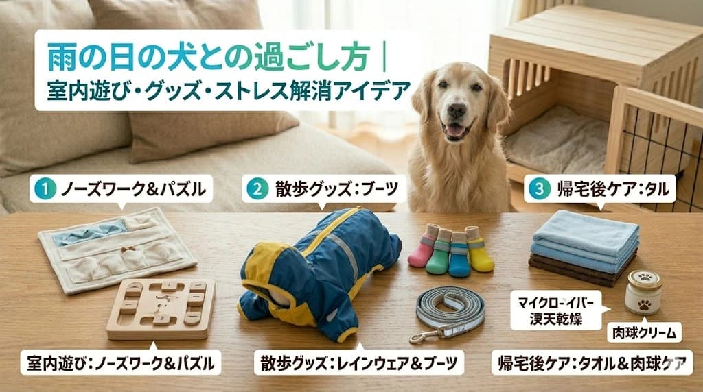 雨の日の犬との過ごし方 | 運動不足・ストレス・お出かけまるわかり