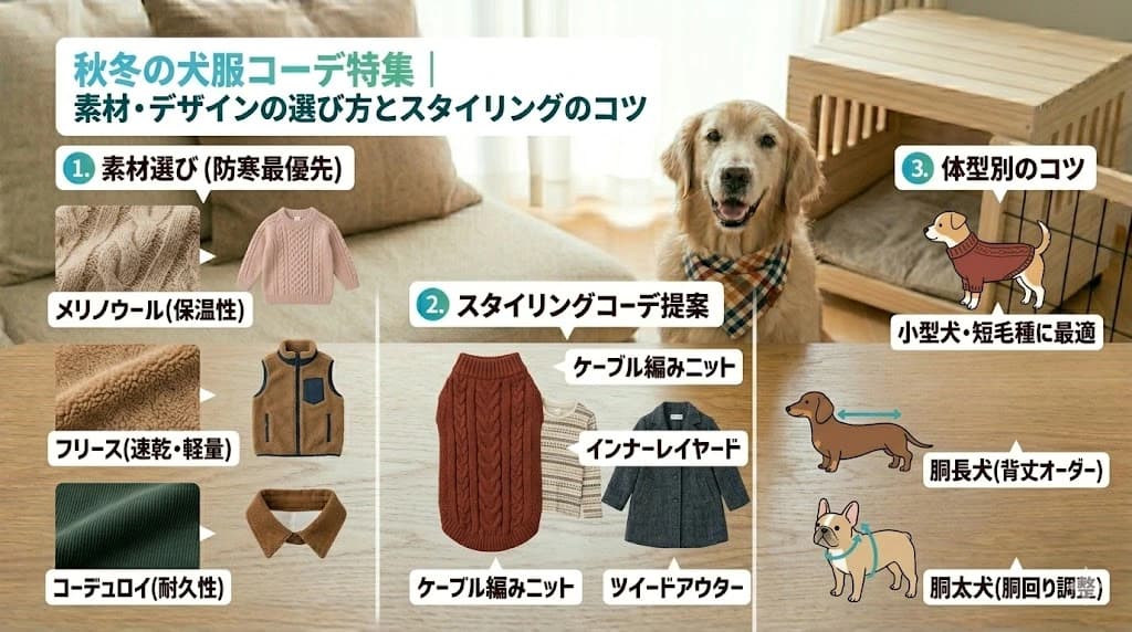 秋冬の犬服コーデ特集 | 素材・デザインの選び方とスタイリングのコツをつかんで寒い季節を乗り切ろう!