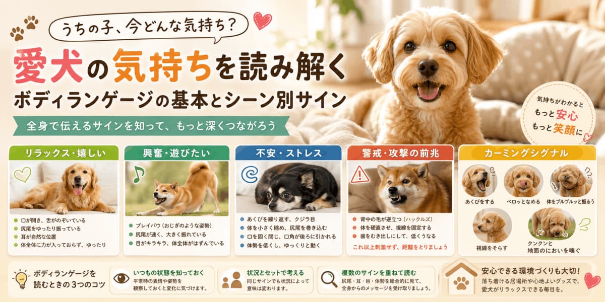 犬のボディランゲージ入門 | 表情と姿勢で気持ちを読む