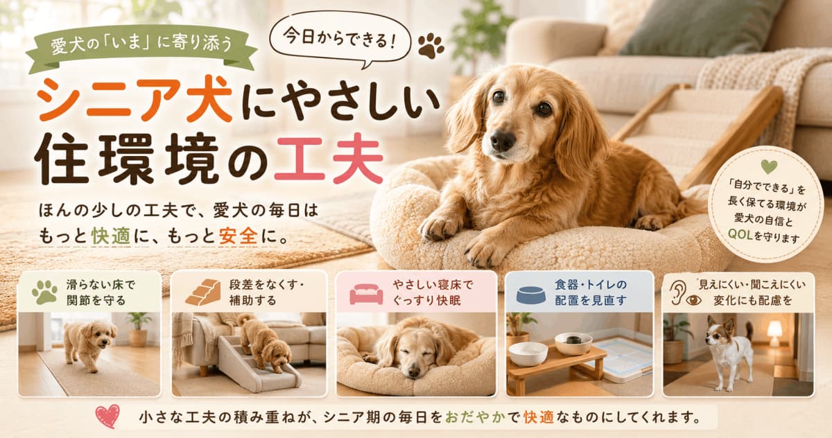 シニア犬との暮らしをもっと快適に | 今日からできる住環境の工夫