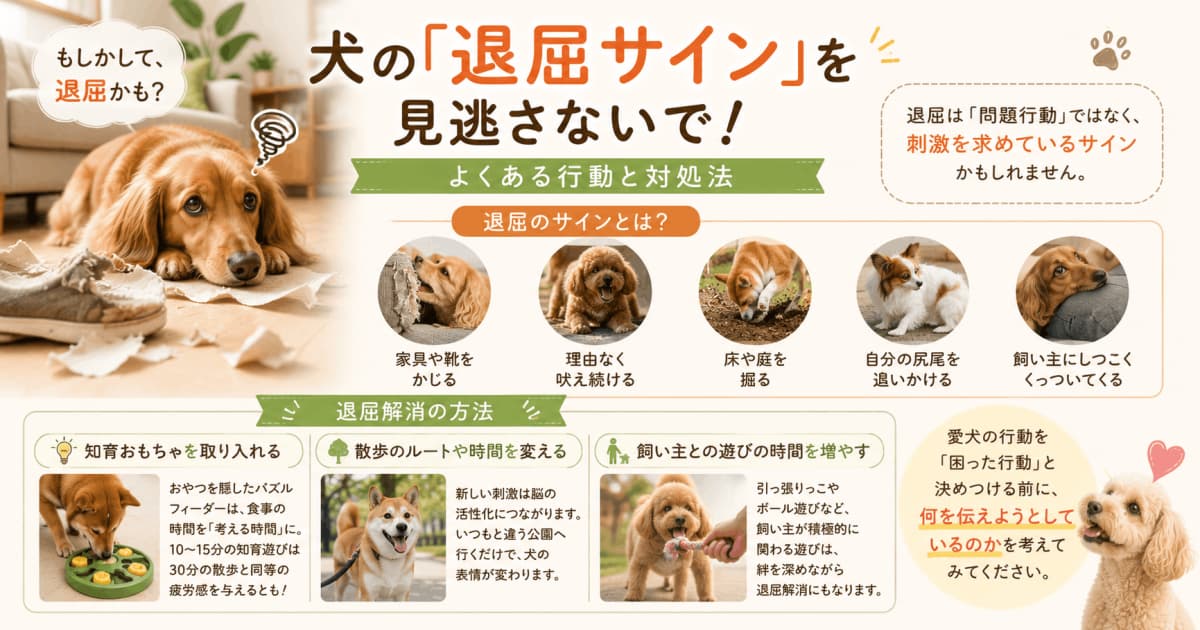 犬の「退屈サイン」を見逃さないで!よくある行動と対処法