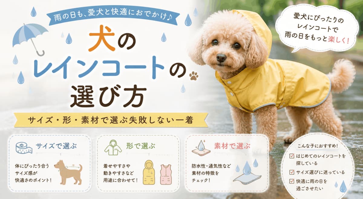 犬のレインコートの選び方 | サイズ・形・素材で選ぶ失敗しない一着