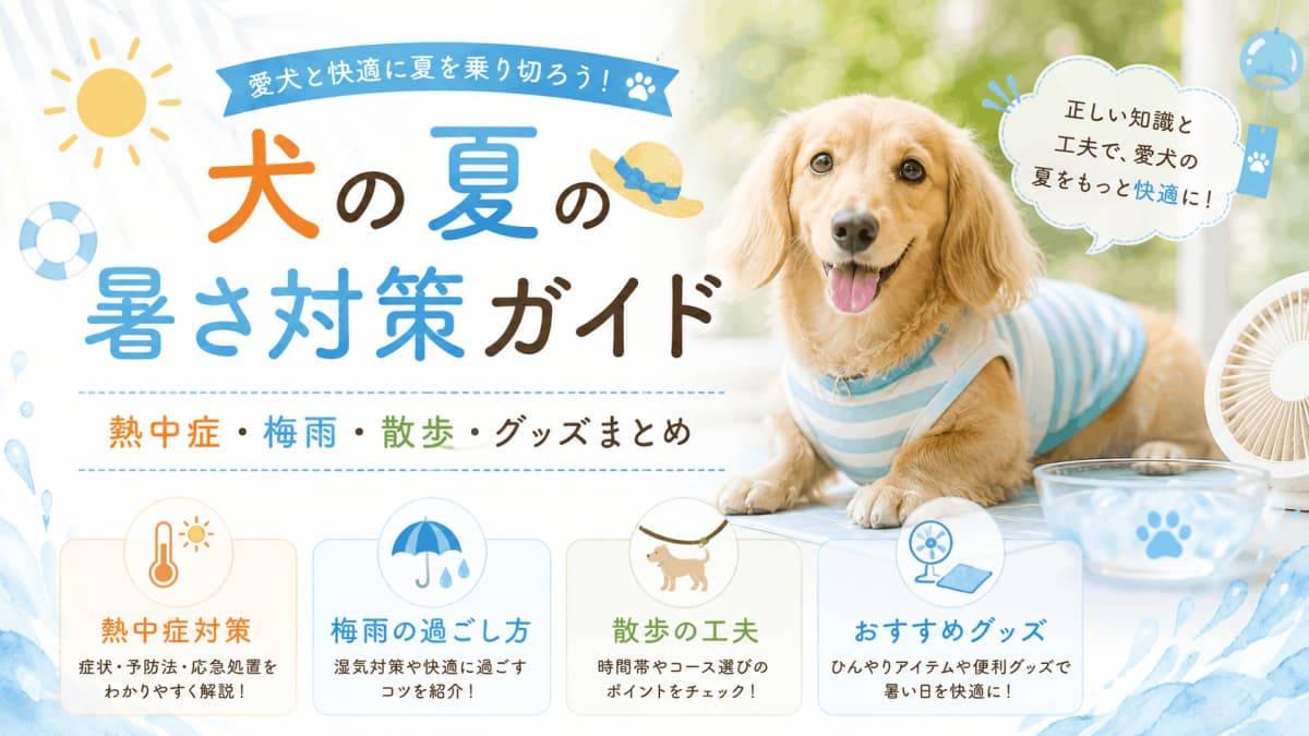 犬の夏の暑さ対策ガイド | 熱中症・梅雨・散歩・グッズまとめ