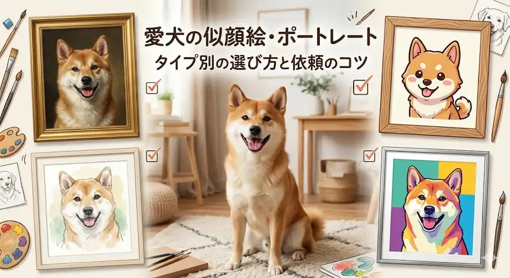愛犬の似顔絵・ポートレート | タイプ別の選び方と依頼のコツ