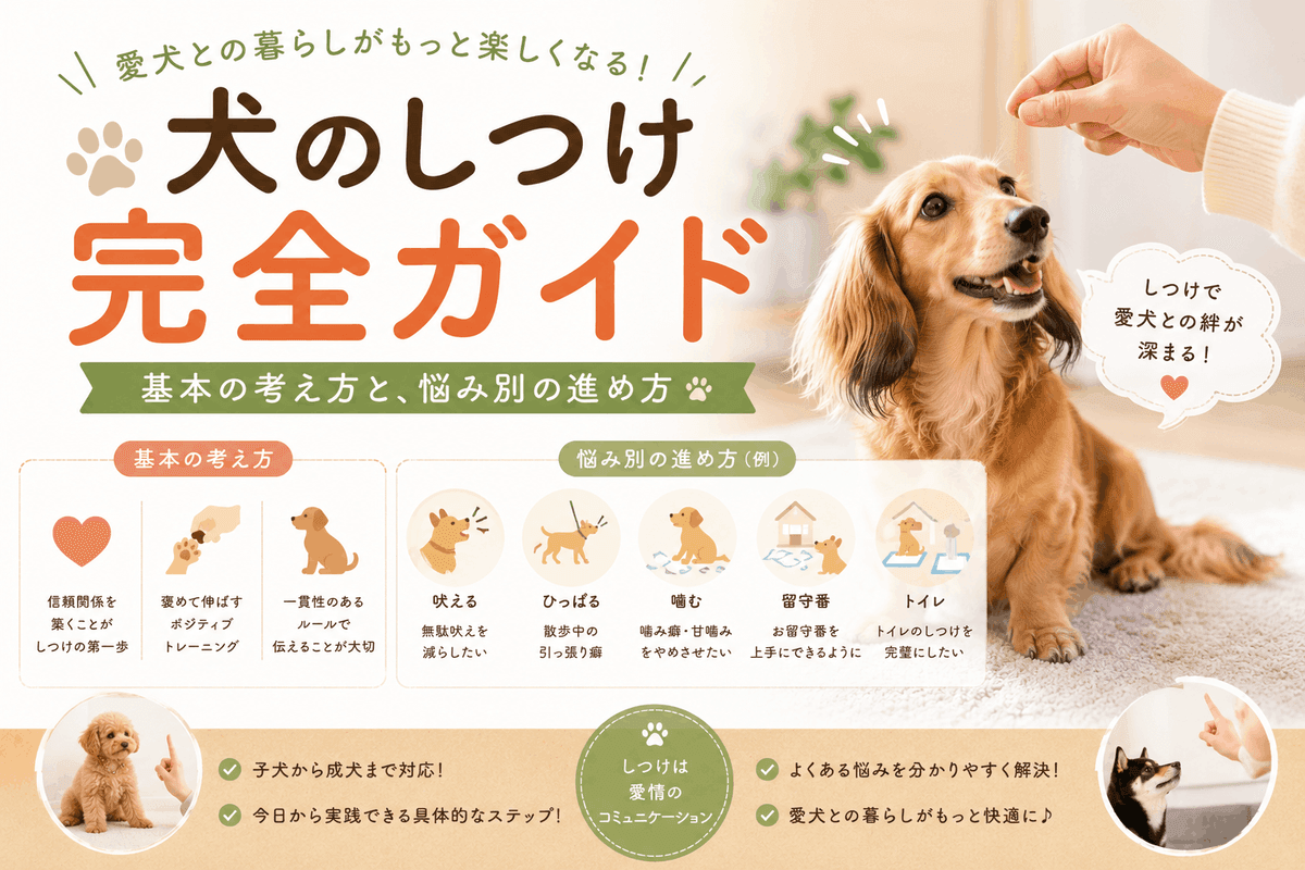 犬のしつけ完全ガイド | 基本の考え方と、悩み別の進め方