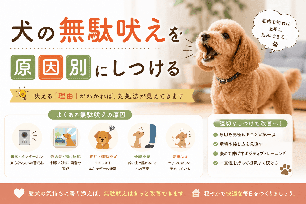 犬の無駄吠えを原因別にしつける | 吠える「理由」がわかれば、対処法が見えてきます