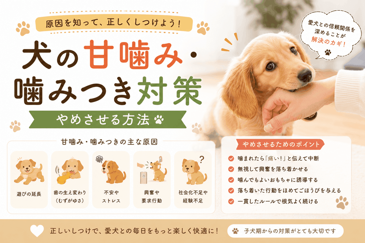 犬の甘噛み・噛みつき対策|やめさせる方法について