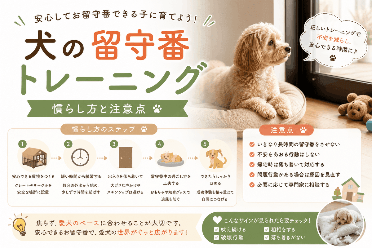 犬の留守番トレーニング|慣らし方と注意点