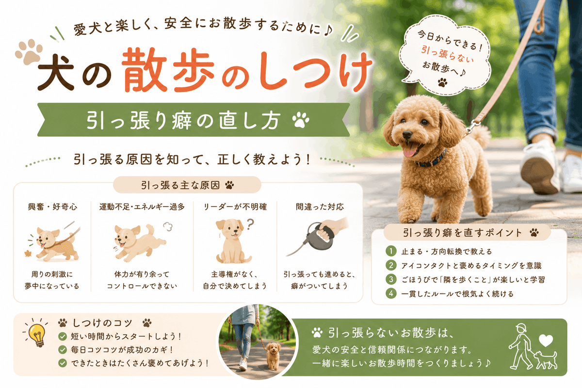 犬の散歩のしつけ|引っ張り癖の直し方
