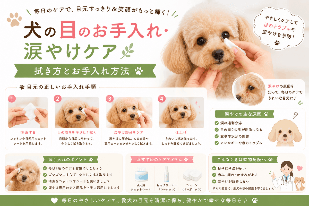 犬の目のお手入れ・涙やけケア|拭き方とお手入れ方法