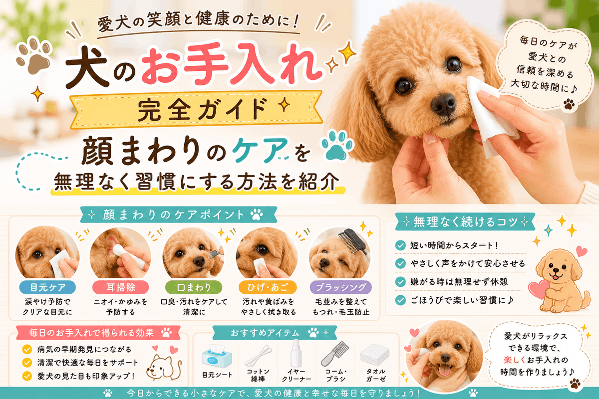 犬のお手入れ完全ガイド|顔まわりのケアを無理なく習慣にする方法を紹介