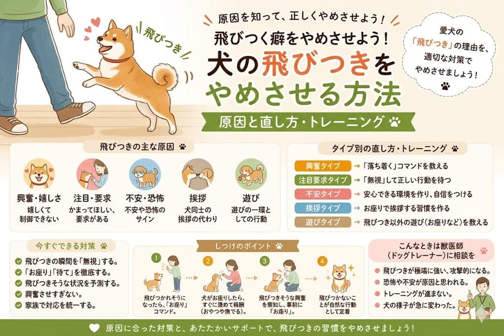 犬の飛びつき癖をやめさせる方法|原因と直し方