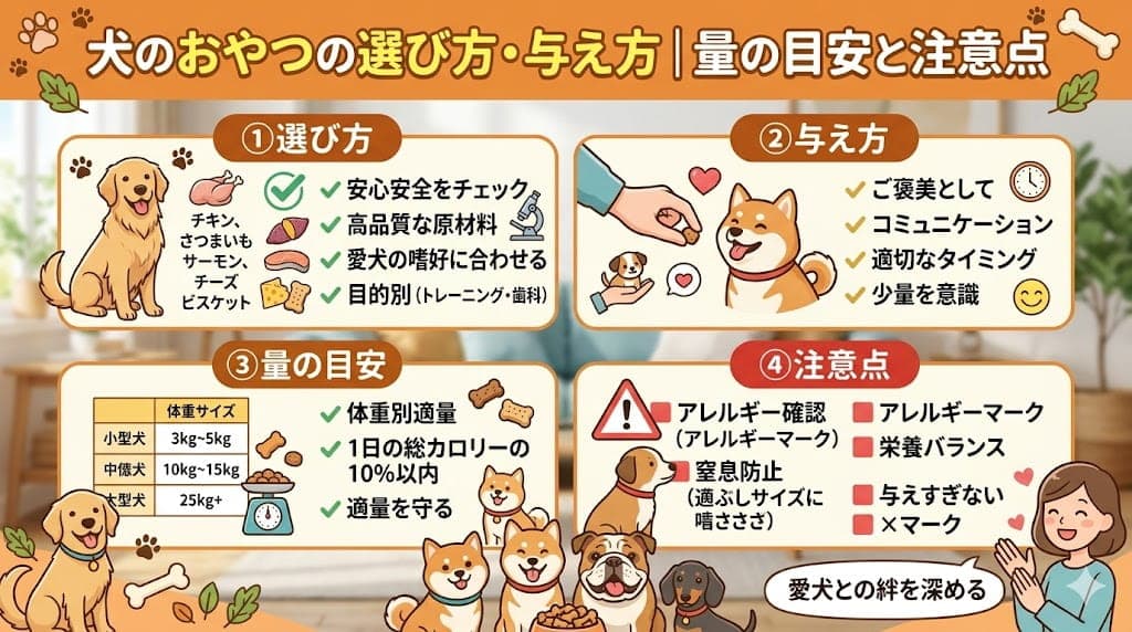 犬のおやつの選び方・与え方|量の目安と注意点