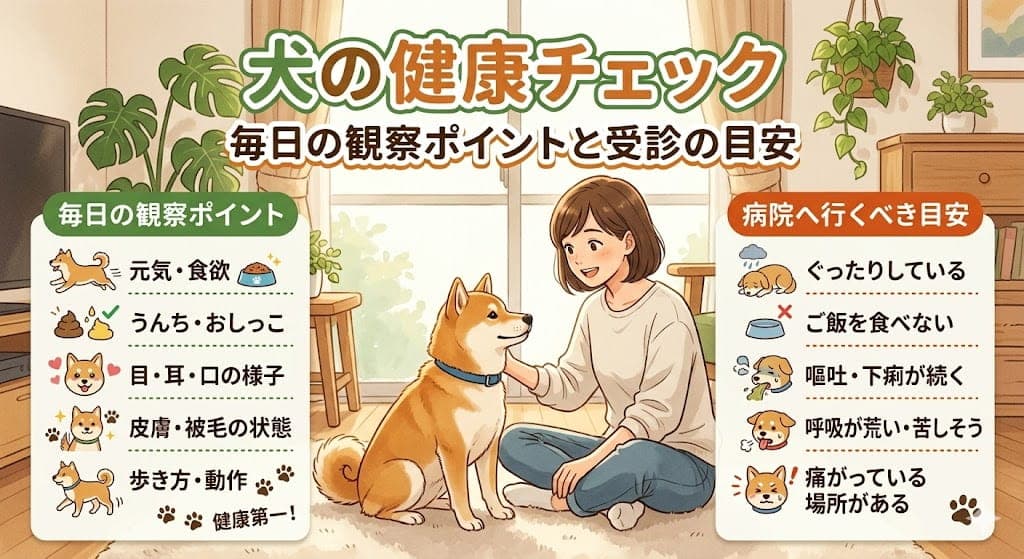 犬の健康チェック|毎日の観察ポイントと受診の目安