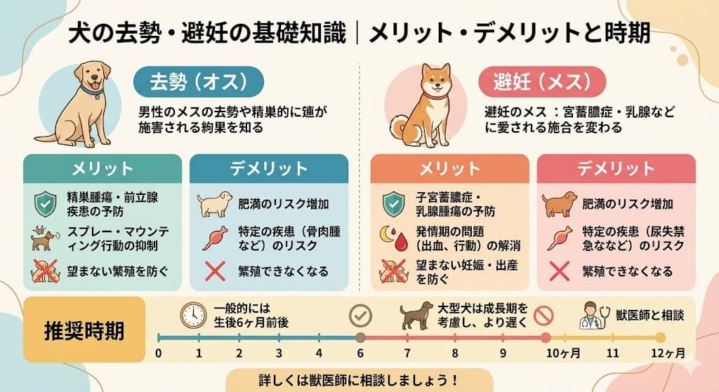犬の去勢・避妊の基礎知識|メリット・デメリットと時期