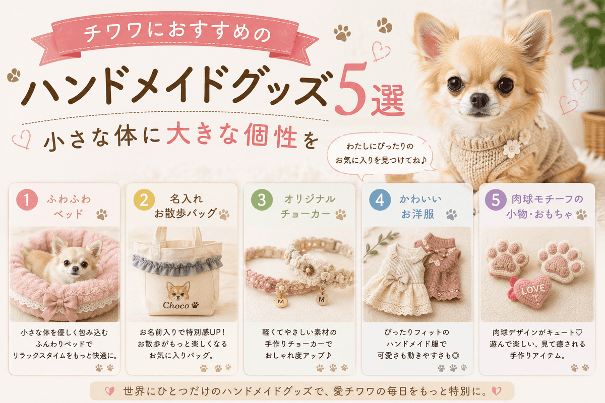 チワワにおすすめのハンドメイドグッズ5選|小さな体に大きな個性を