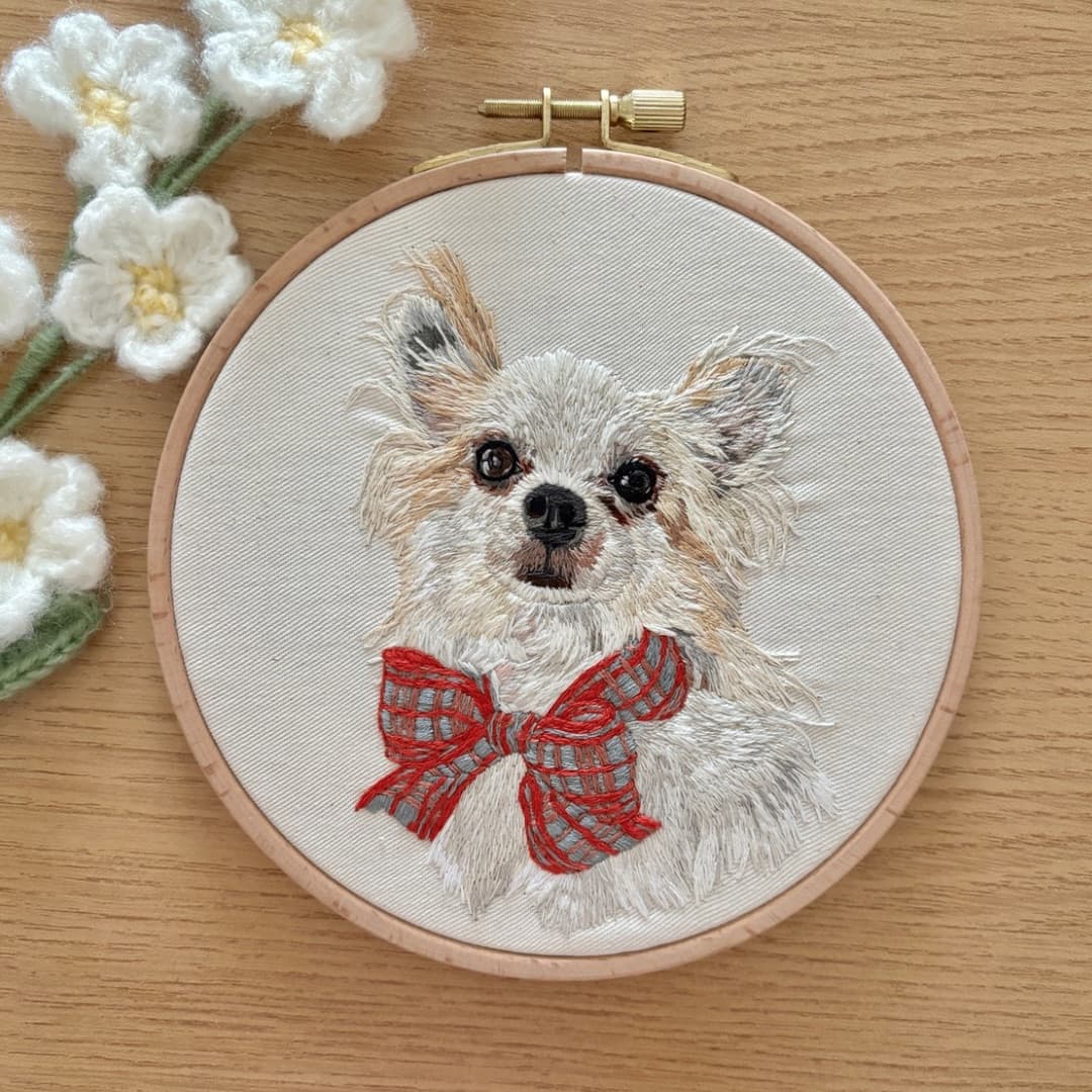 15.5㎝刺繍枠 描き込み刺繍 胸まで